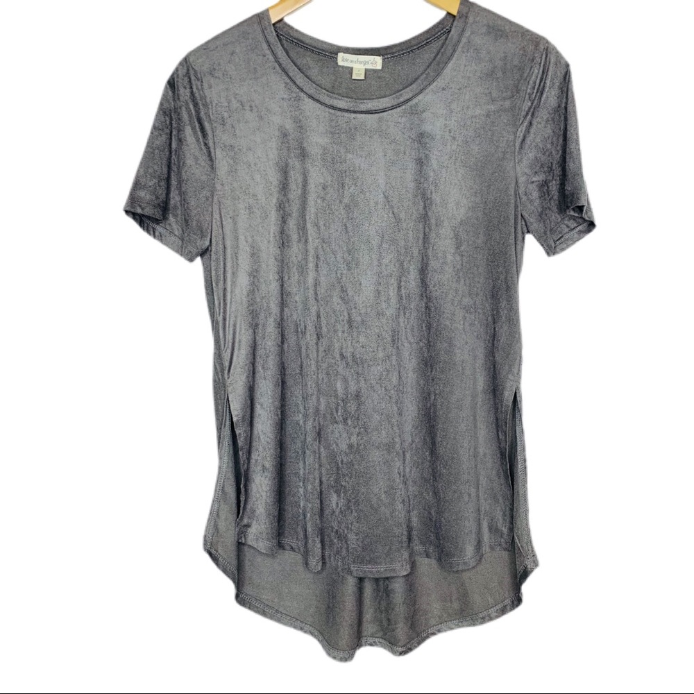 Love On A Hanger Grey Faux Suede High Low Top